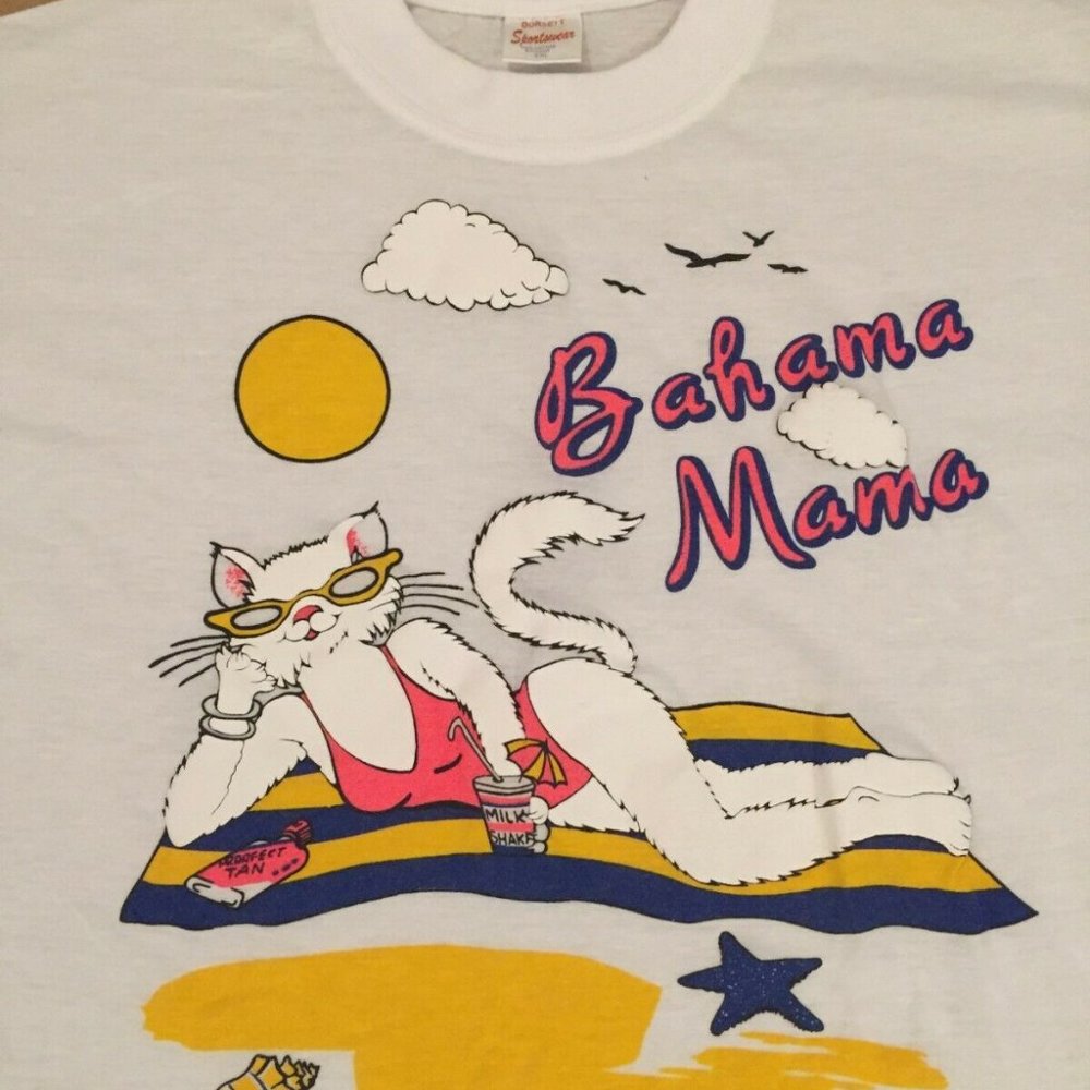 Bahama Mama cat shirt tourist thin xxl vintage oversized